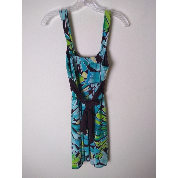 Speechless Teal Blue Green Brown Floral Sundress - Picture 3 of 3